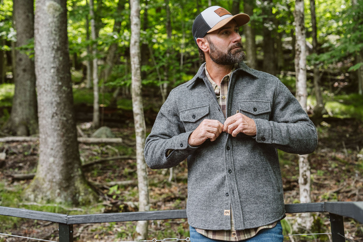 Mens Wool Shirt Jac | Buffalo Jackson Charcoal Gray