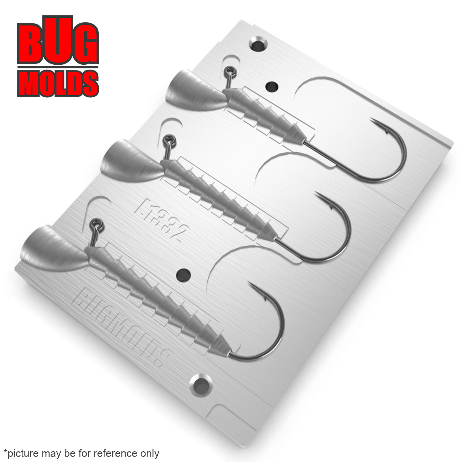 Aluminum CNC Mold Jig Head Tush 7,1-10,6g 3-cav: 7,1-7,1-10,6g ID