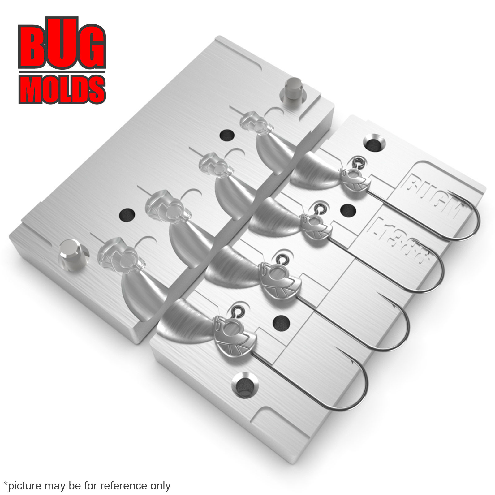 Aluminum CNC Mold Jig Head Okashira 2-4g 4-cav: 2-2-4-4g ID L1388