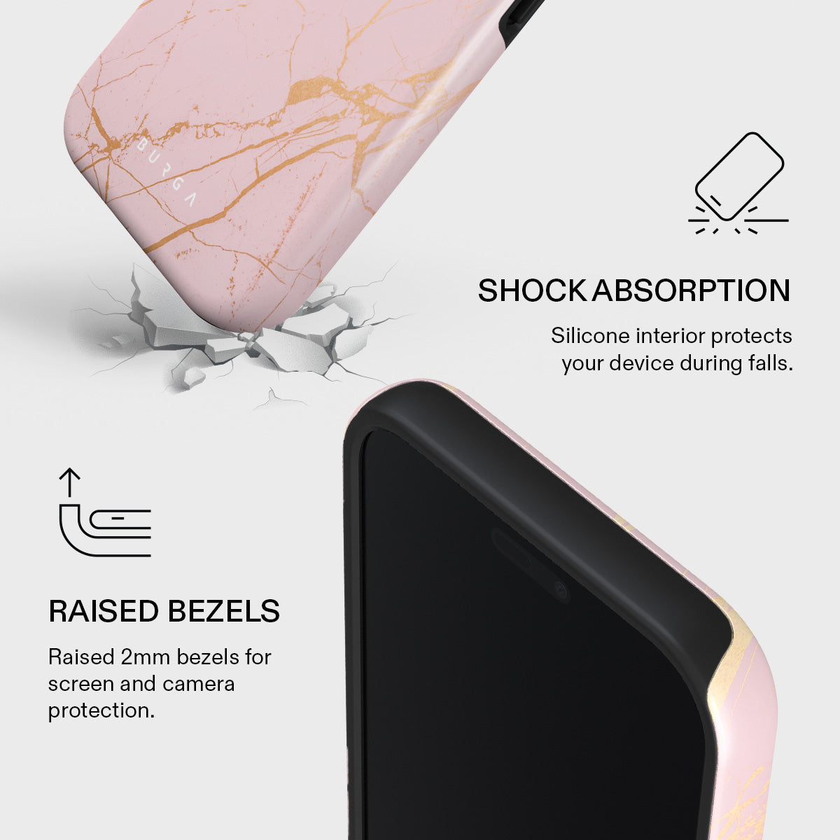 Peachy Gold - Pink Marble iPhone 17 Pro Max Case | BURGA