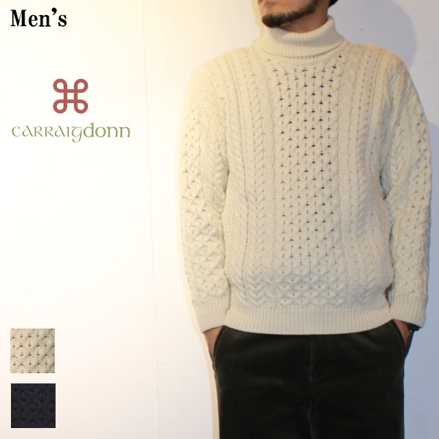 CARRAIGDONN フィッシャーマンズニットタートル A828 （162 / WHITE