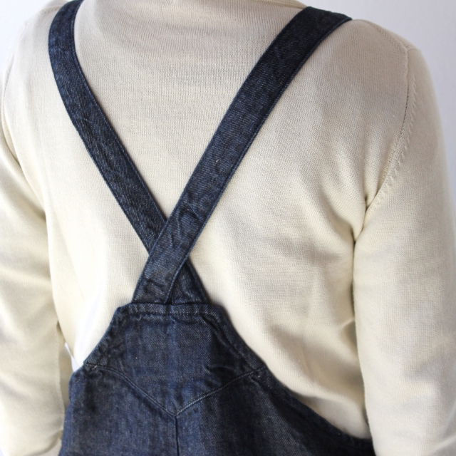 Hands of creation リネンデニムサロペット Indigo / Black - C