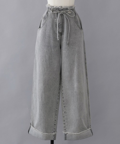 musubore（ムスボレ）の「ワイドハトメデニムパンツ（デニムパンツ