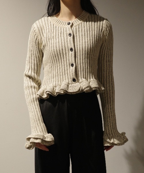 CLANE W FACE SHORT FRILLED KNIT TOPS（ニット/セーター）｜CLANE