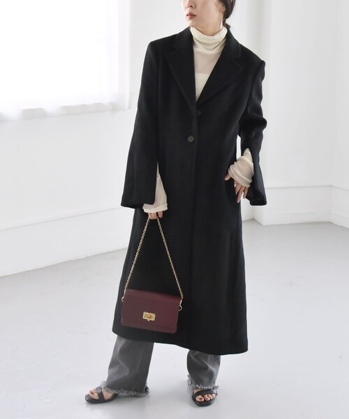 セール】quaranciel: ウール ウエストシェイプ チェスター ロング