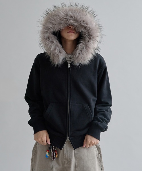 Adjustable Faux Fur Hoodie /アジャスタブルフェイクファーフーディ