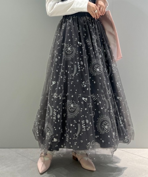 FURFUR（ファーファー）の「【WEB限定】星座刺繍チュールスカート