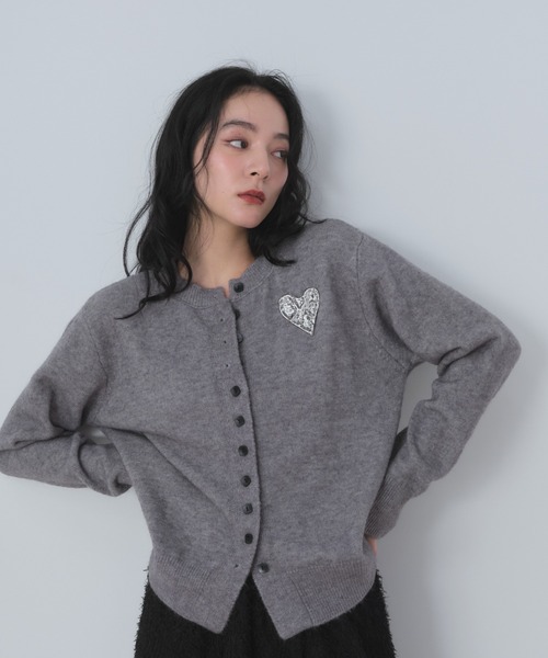 セール】スクエアボタンニットカーディガン（カーディガン/ボレロ