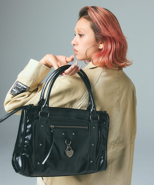 HEART PADLOCK FAUX LEATHER 2WAY BAG（ショルダーバッグ）｜X-girl