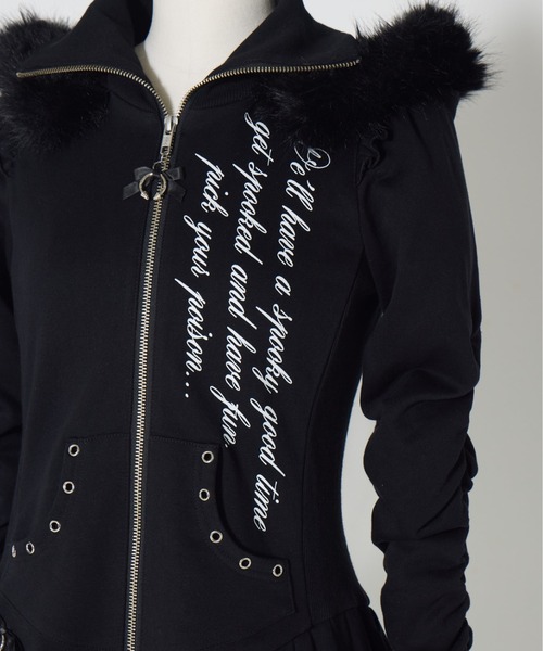 Pleated devil zip hoodie（パーカー）｜AVENCHUMU（アバンチュウム