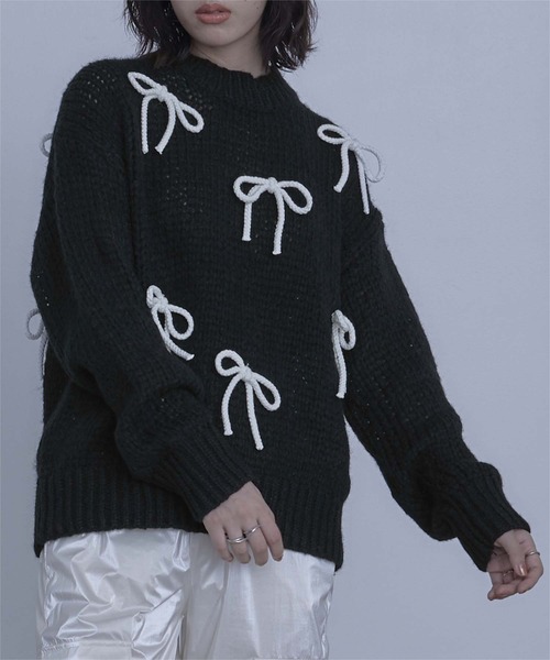 ローゲージリボンニット（ニット/セーター）｜miette（ミエット）の