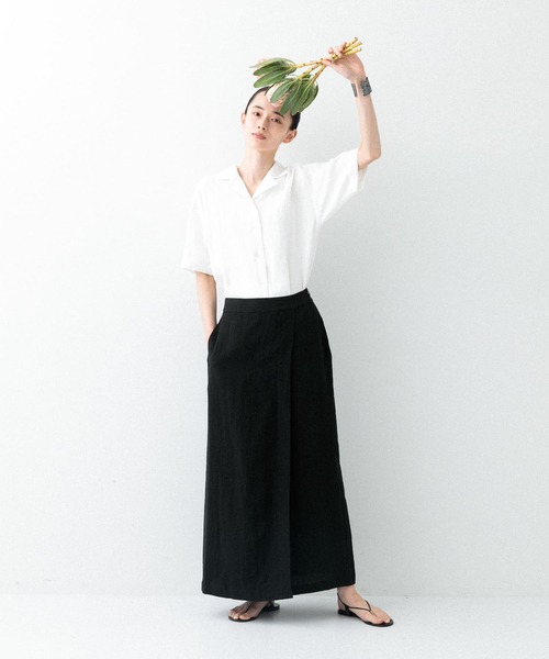 かぐれ（カグレ）の「リネンオープンカラーシャツ（Tシャツ/カットソー