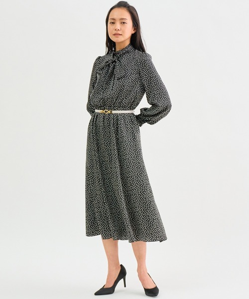 ANAYI（アナイ）の「サテンドットプリントタイ ワンピース（ワンピース