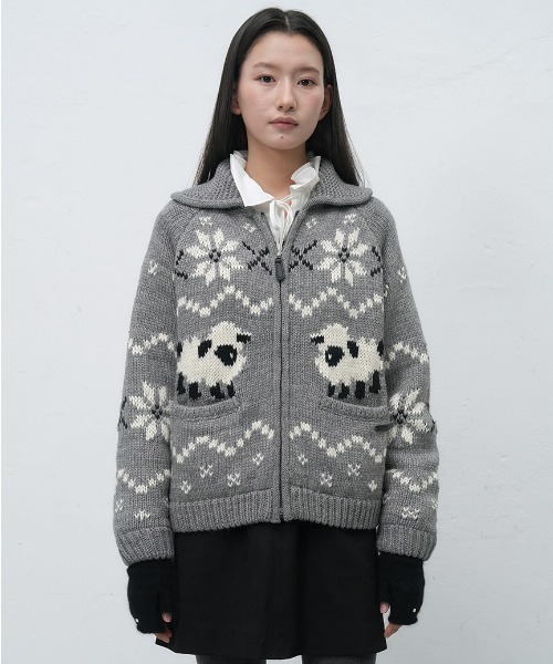 GENERAL IDEA】ウールカウチンニットジャケット / WOOL BLEND COWICHAN