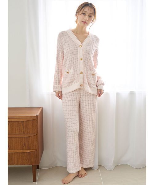 セール】ラメニットツイードロングパンツ（ルームウェア/パジャマ
