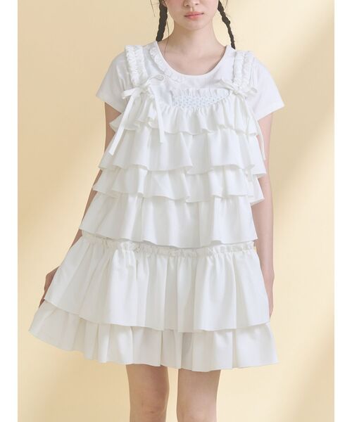 ホイップクリームミニワンピース（ワンピース）｜merry jenny（メリー