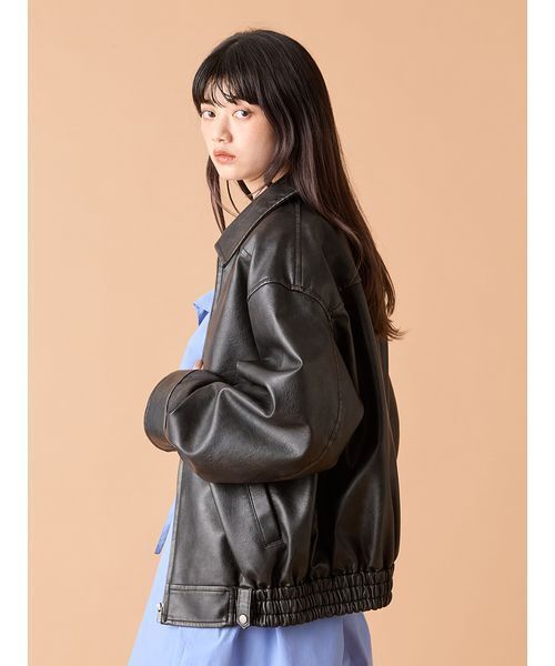 セール】ヴィンテージフェイクレザーブルゾン（ブルゾン）｜LILY BROWN