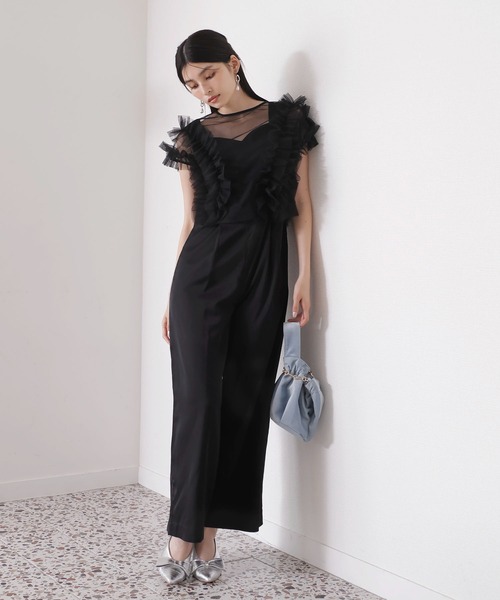 新色追加】【VISDRESS】チュールフリルセットオールインワン【低身長