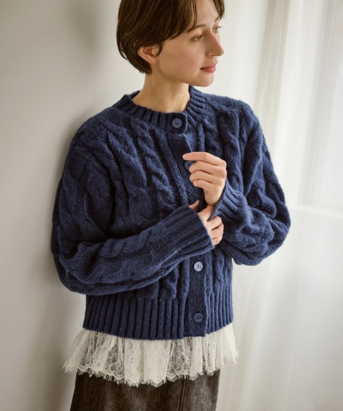 セール】ケーブルニットカーディガン（カーディガン/ボレロ）｜ROPE