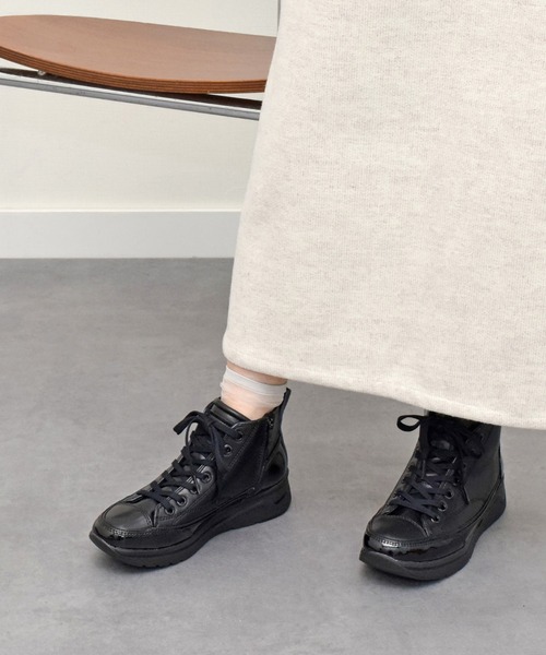 bussola】撥水サイドジップハイカットスニーカー(945828)（スニーカー