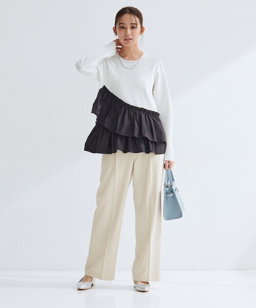 size SHORT/TALLあり］パウドレ ワイド パンツ ナチュラル（スラックス