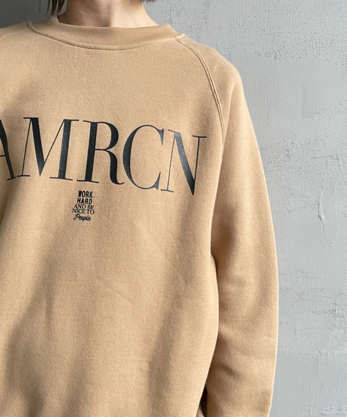 Americana/アメリカーナ] バックジップ ロゴプリントスウェット