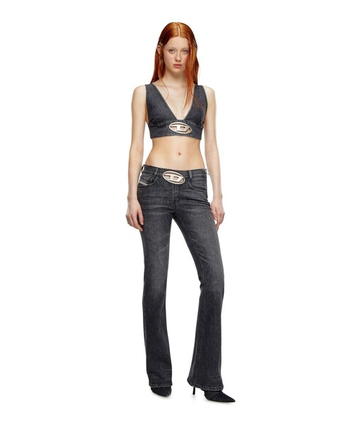 DIESEL デニムビジュー クロップドタンクトップ
