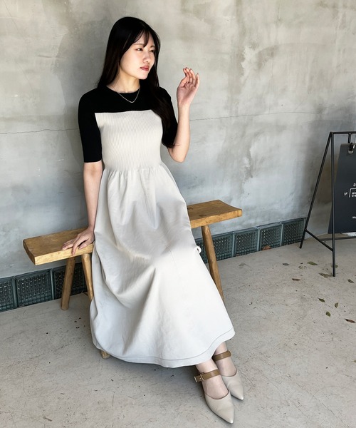 セール】ZOZO限定 配色ニットワンピース（ワンピース）｜MISCH MASCH