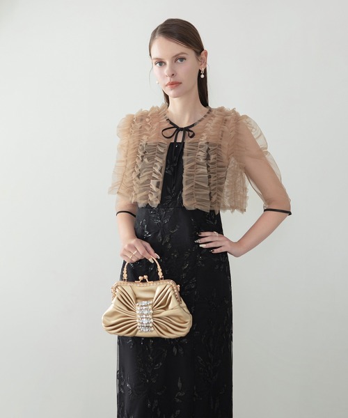 セール】【LEJA】チュールフリルボレロフラワースパンコールIライン