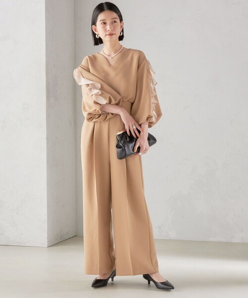 セール】little black: 〈セレモニー対応可〉袖 異素材 フリル