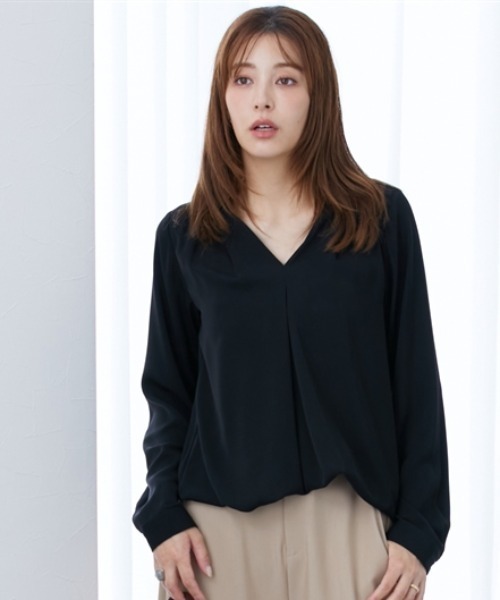 セール】高身長 Vネックブラウス （トールサイズ）（シャツ/ブラウス