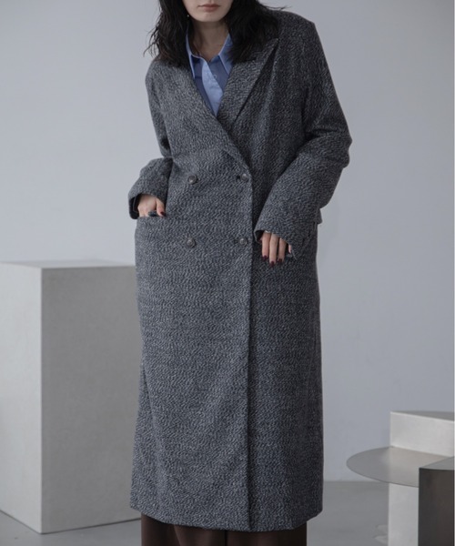 ミックスツイードロングチェスターコート（チェスターコート