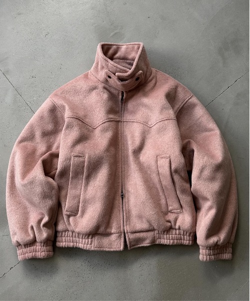 セール】ウール混シャギースタンドネックフライトジャケット（ブルゾン