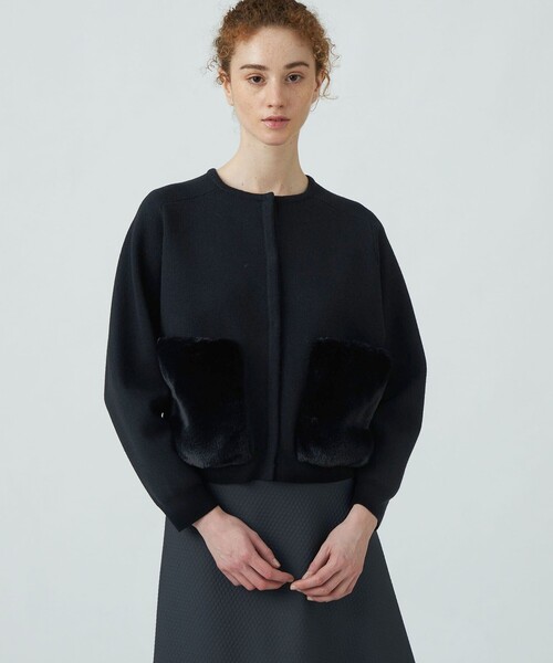 BALLSEY（ボールジィ）の「ウールポリエステルミラノリブ ファー