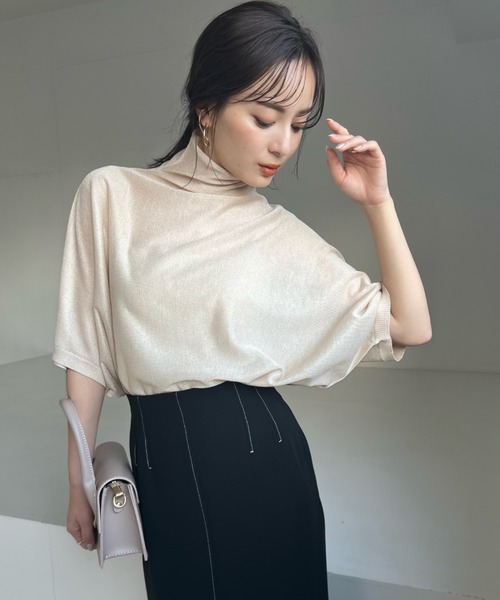 anuans（アニュアンス）の「シアーニットボウタイトップス（シャツ