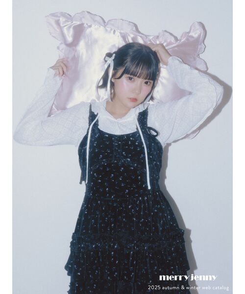 コルセットベロアフレアミニワンピース（ワンピース）｜merry jenny