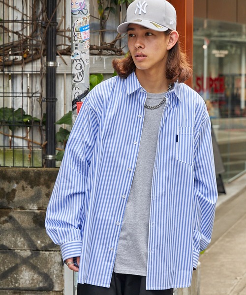 オーバールーズブロードレギュラーカラーL/Sシャツ ビッグシルエット