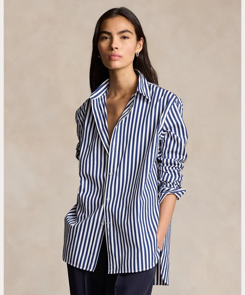 リラックスド フィット ストライプド コットン シャツ（シャツ