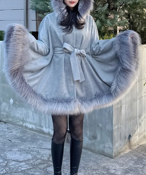 セール】【ZOZO限定】フードファーケープコート（その他アウター