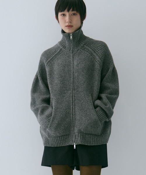 CLANE/クラネ】POCKET ZIP KNIT TOPS/ポケットジップニットトップス