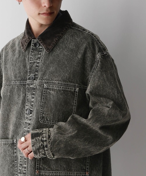 RAGEBLUE（レイジブルー）の「襟コーデュロイ/オーバーダイデニム