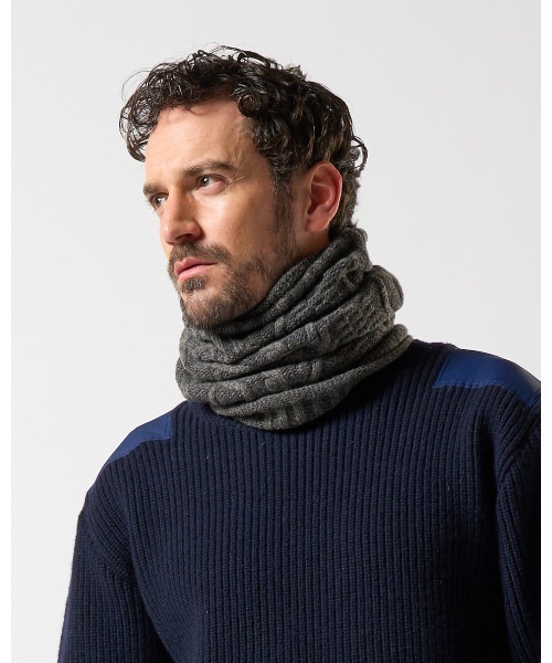 新品タグ付】HYKE 近年モデル CABLE NECK WARMER スヌード 2026年最新