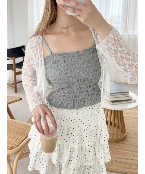 シャーリングフリルキャミソール（キャミソール）｜PHILLY（フィリー