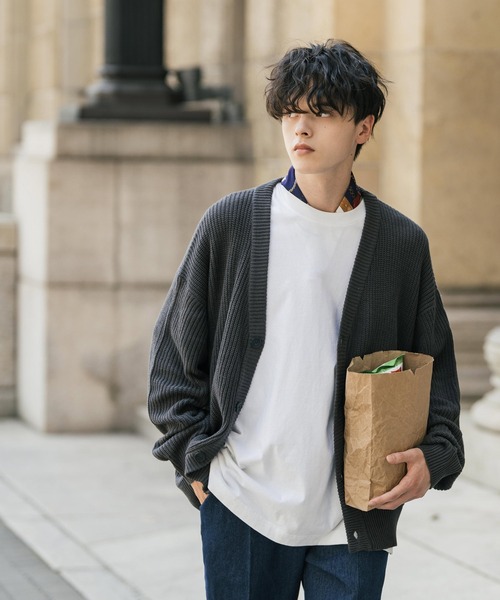 セール】ハイバルキー片畦編み オーバーサイズ ウォッシャブルニット