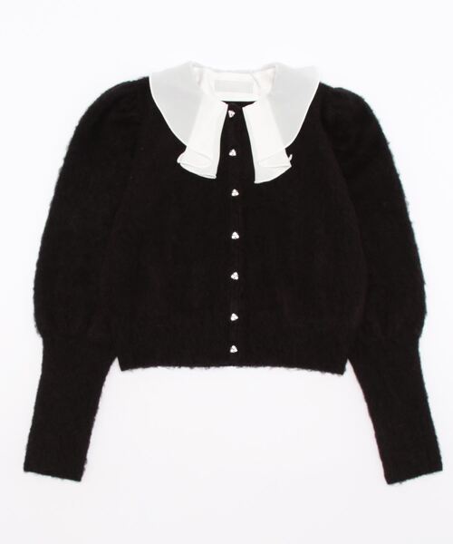 CELFORD（セルフォード）の「フリルカラー付きビジューカーデ（ニット