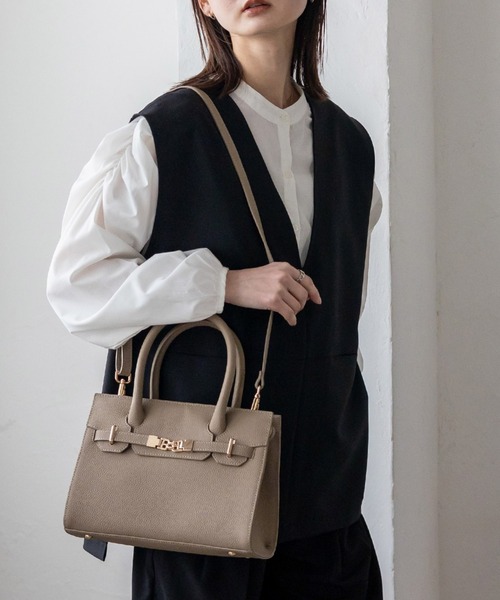 セール】本革ベルトデザイン2wayスクエアミニバッグ 入園式 卒園式