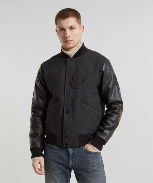G-STAR（ジースター）の「VARSITY WOOL LEATHER JACKET/ウールレザー