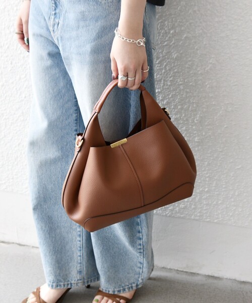 SHIPS any: ゴールド プレート ワンハンドル 2WAY バッグ（ショルダー