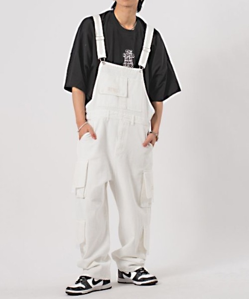 RE730】ルーズカーゴオーバーオール ビッグシルエット（サロペット