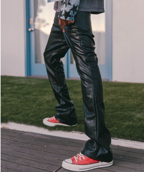 mnml（ミニマル）の「mnml/ミニマル/ヴィーガンレザーフレアパンツ